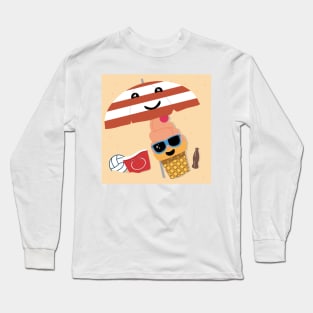 Ice cream at the beach Long Sleeve T-Shirt